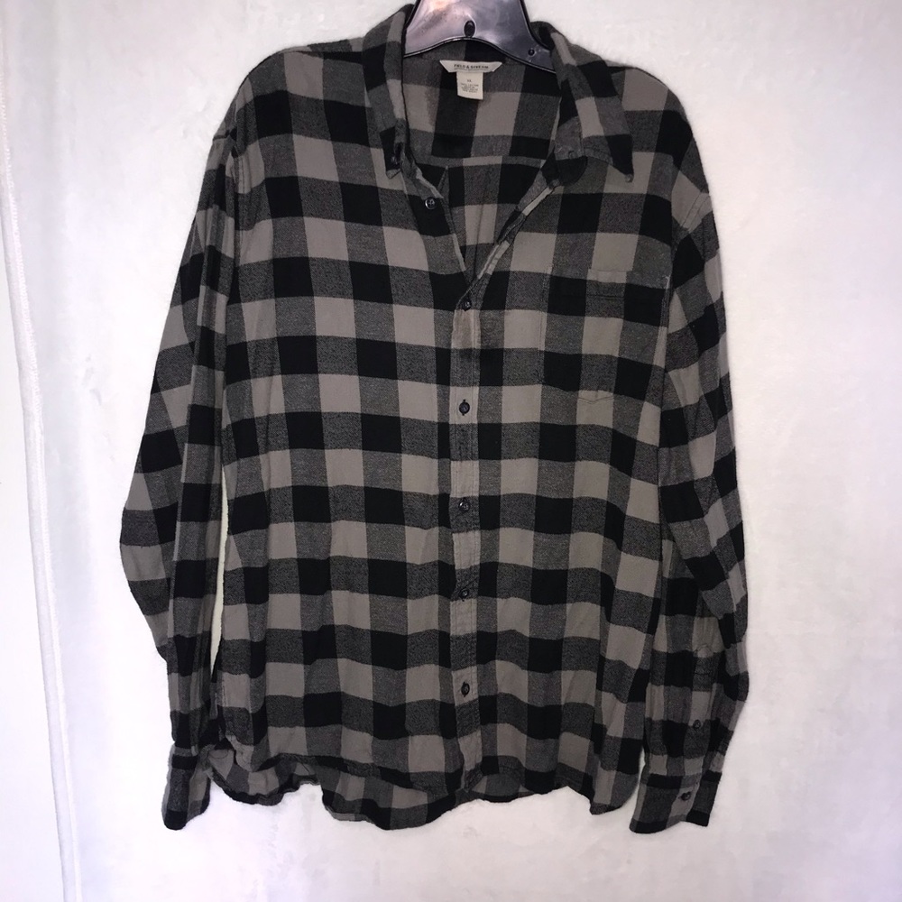 Grey and black flannel